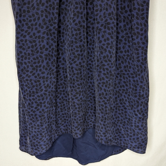 Madewell Blue and Black Leaf Print Dress Size 2 - Picture 11 of 12